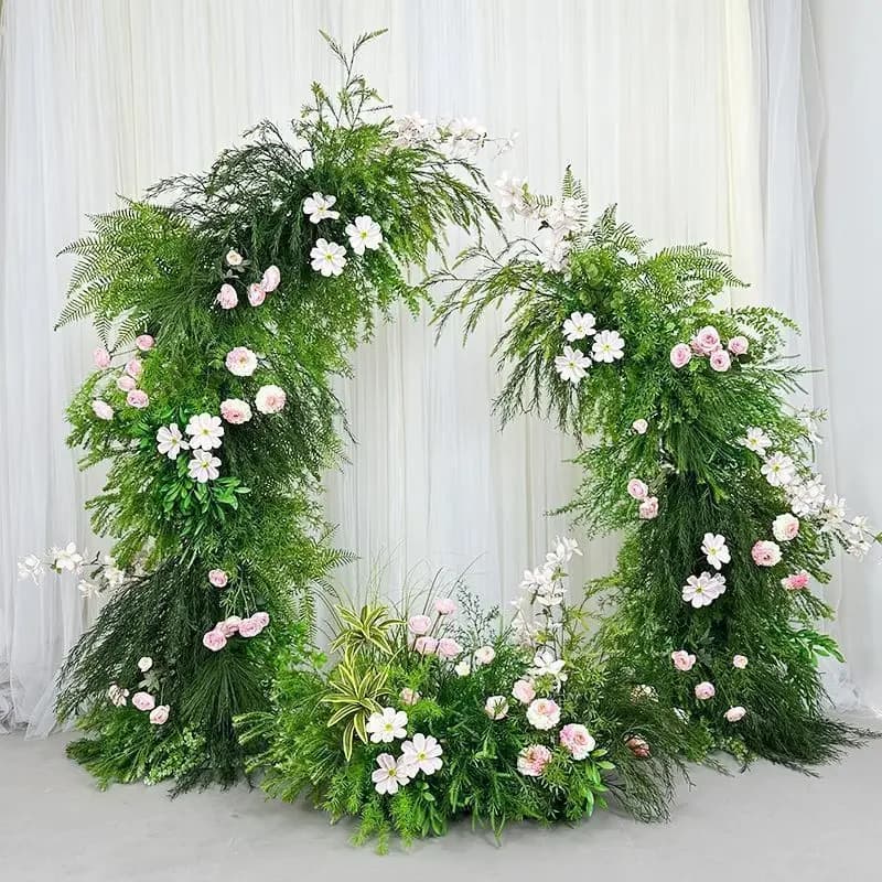 Garden Simulation Flower Wedding Arch Flower Rack Road Lead Ox Horn Gate Wedding Arrangement Wedding