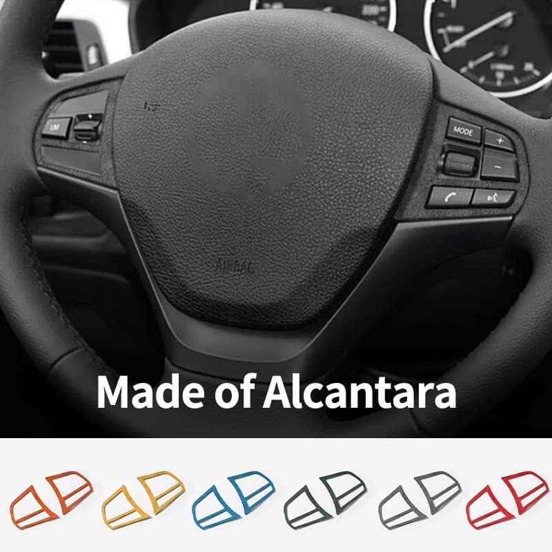 For BMW F20 F21 F30 F34 Steering Wheel Trim Frame Sticker Car Premium Interior Tuning Accessories Customizable Made of Alcantara