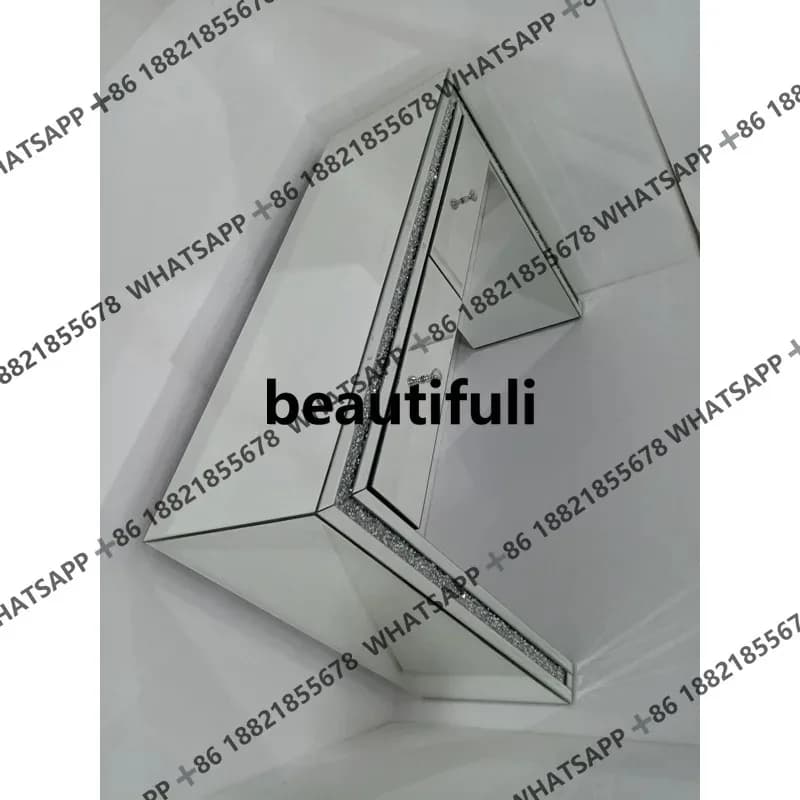 RR simple silver rhinestone glass double pumping entrance table dresser mirror furniture