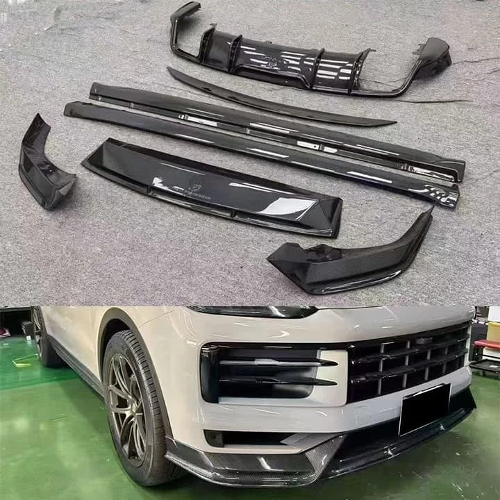 STLF New 24 for 9Y0 FD Style Carbon Fiber Bumper Body Kits Exhaust Cut-Outs Front/Rear Bolt-On Installation Universal Fitment