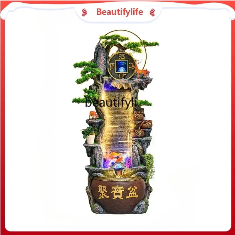 K185 K18 A26 Lucky treasure cornucopia water curtain wall fountain water feature fish tank landscaping decoration floor ornament