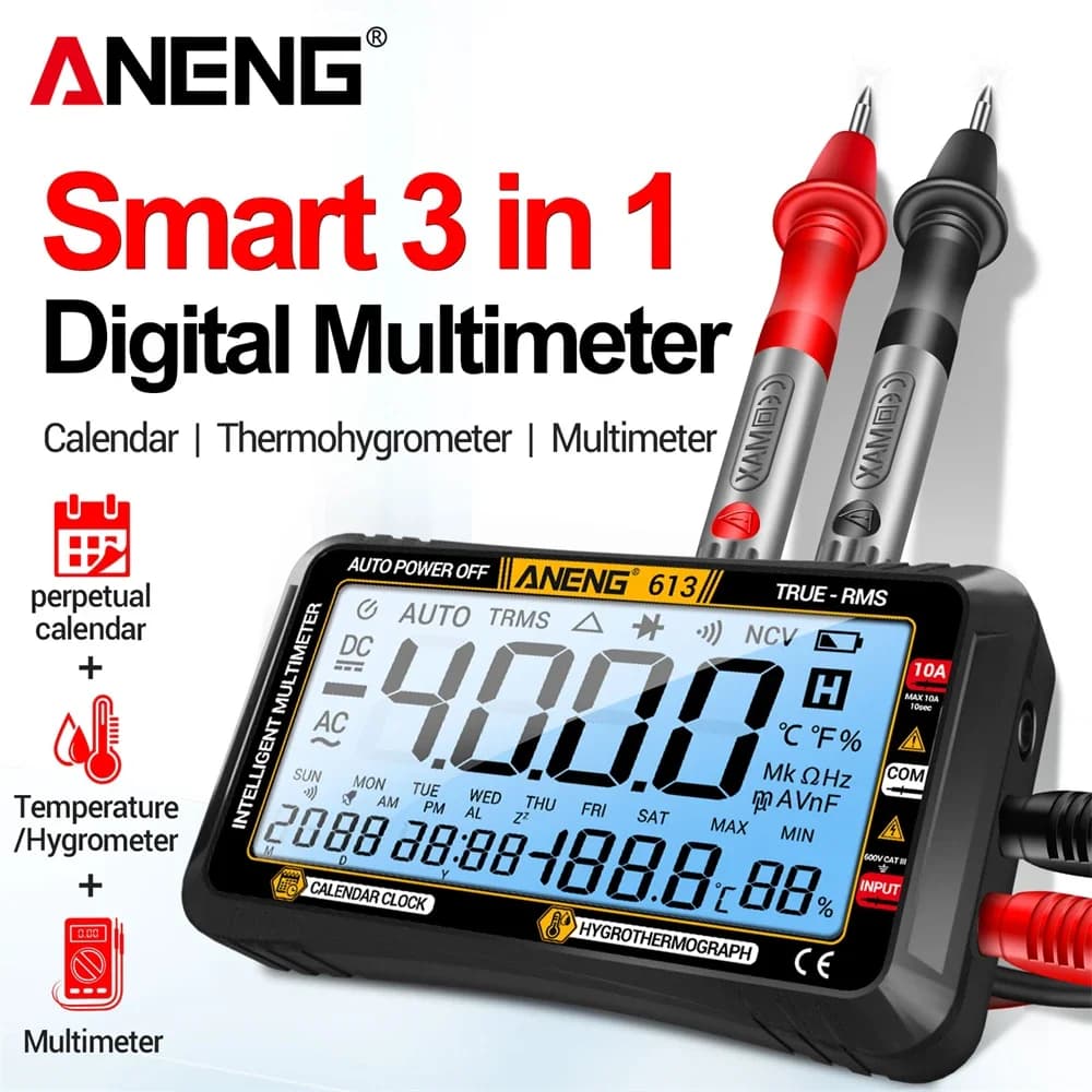 ANENG 613 Digital Multimeter Tester 3 in 1 AC DC Curent Voltage Resistor Temperature Measurement 4000 Counts Repair Tester Tools