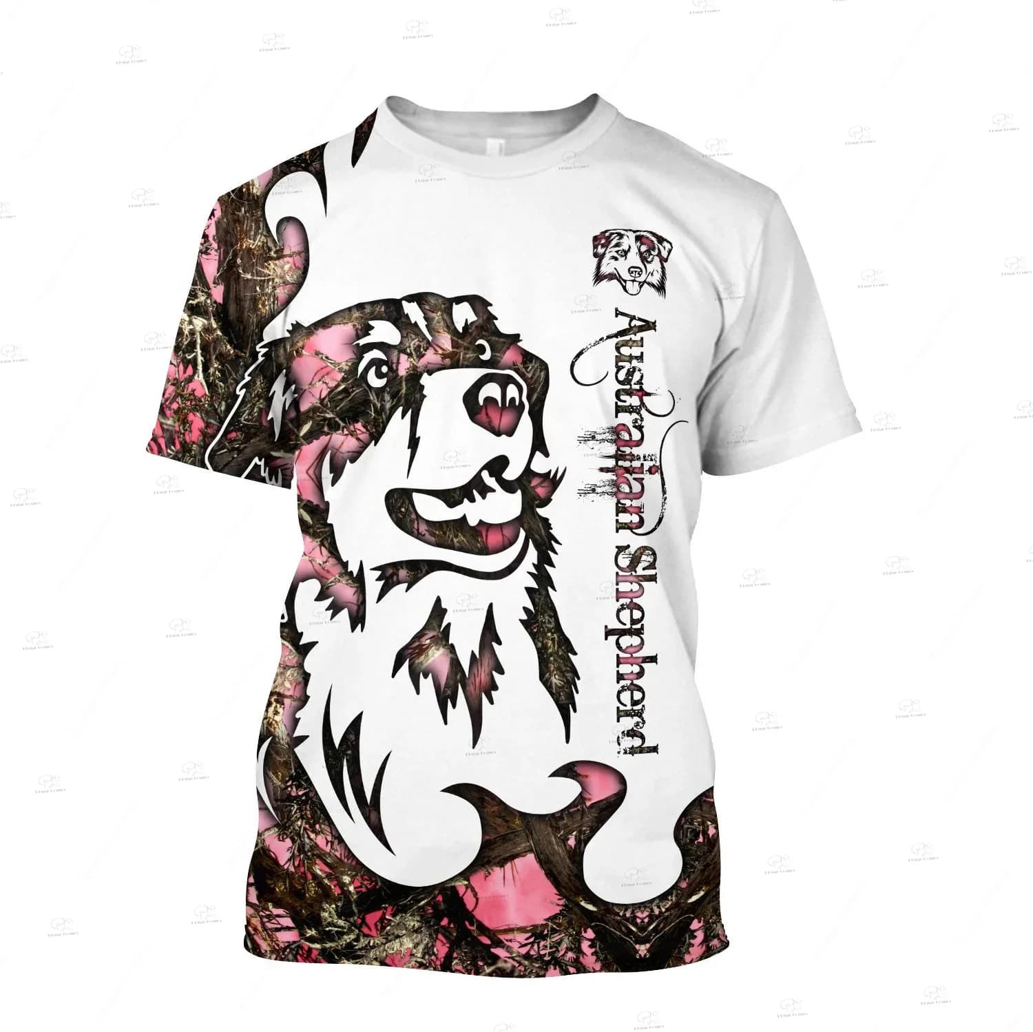 Custom Name Animal Pet Cute Dog Husky Pitbull Colorful Tattoo Shirts 3DPrint Summer Casual Funny Harajuku Short Sleeve T-Shirt E