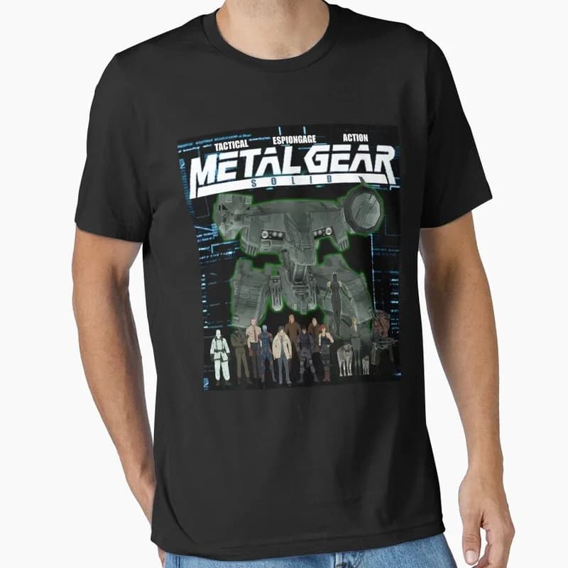 Metal Gear Solid MGS Game Gift T‑Shirt for Gamer Unisex Cotton Short Sleeve Tees Solid Snake Graphic Print Streetwear Tops