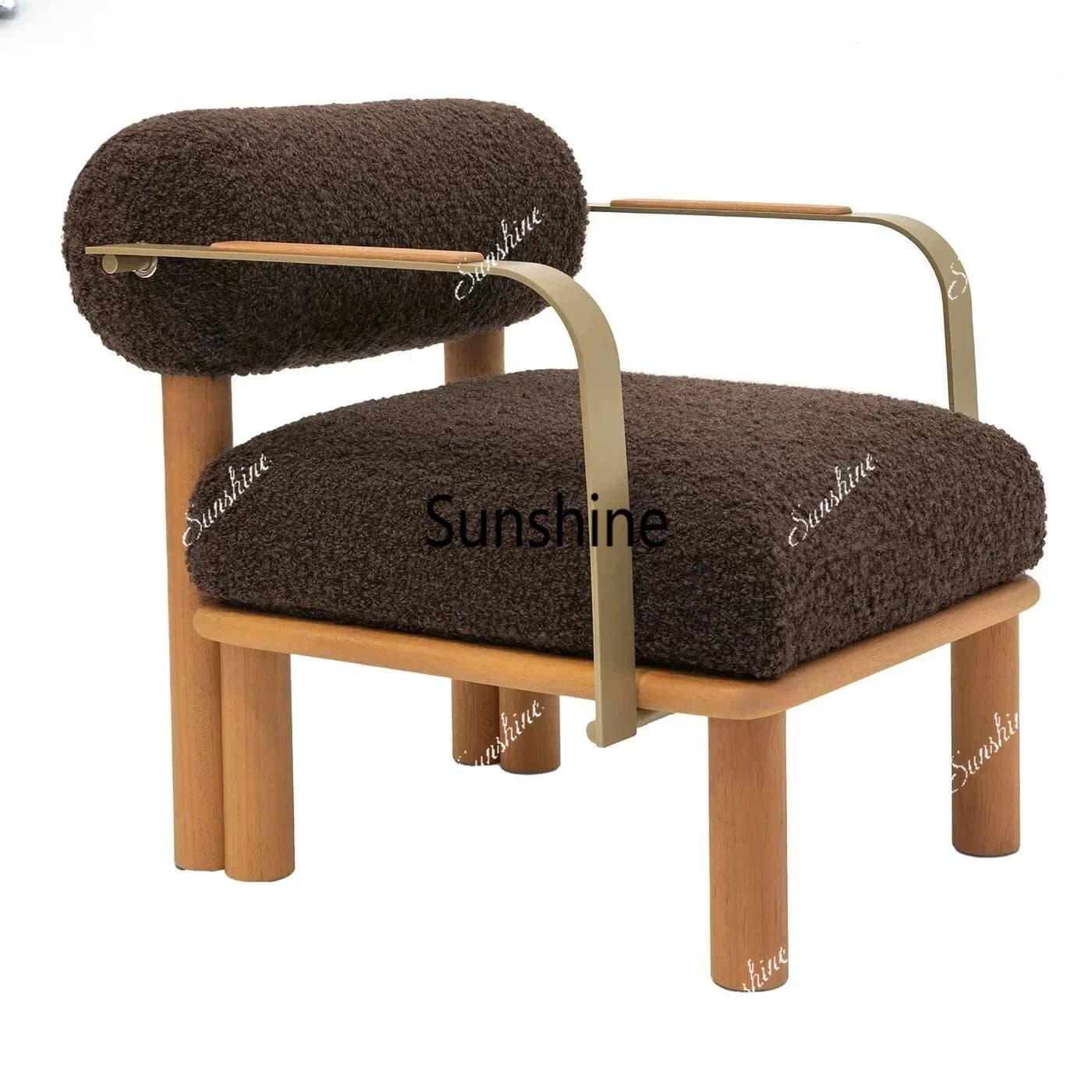 Nordic light luxury solid wood sofa hotel B & B living room sitting area leisure chair