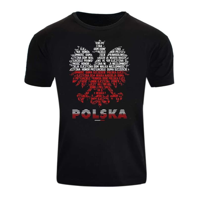 Polish National Color Eagle Coat of Arms Polska T-Shirt 100% Cotton O-Neck Short Sleeve Summer Casual Mens T-shirt Size S-3XL