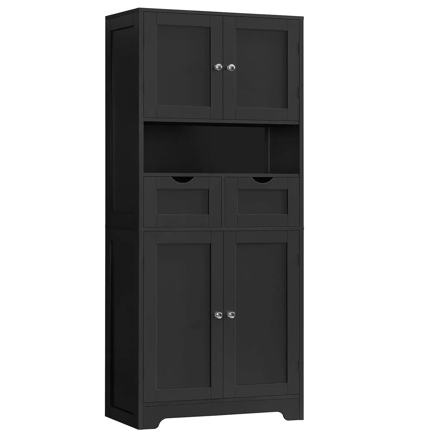 57.8" H Tall Storage Cabinet with 2 Drawers & 2 Adjustable Shelves, Floor Cabinet with 4 Doors, Tall Cabinet, Customized