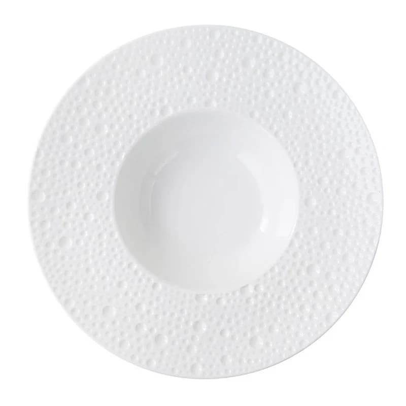 Simple straw hat household western food plate pasta salad  tableware plate premium ceramic solid color creative deep plate