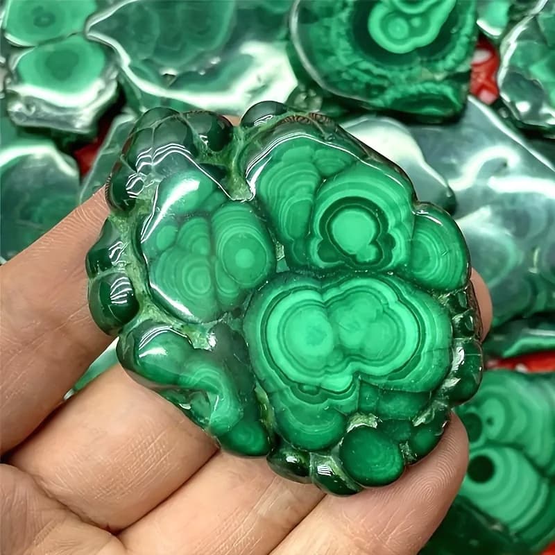 1PC Natural Malachite Crystal Slice, Authentic Green & Black Banded Stone,Gift for Valentine’s Day, Chinese New Year, Home Decor