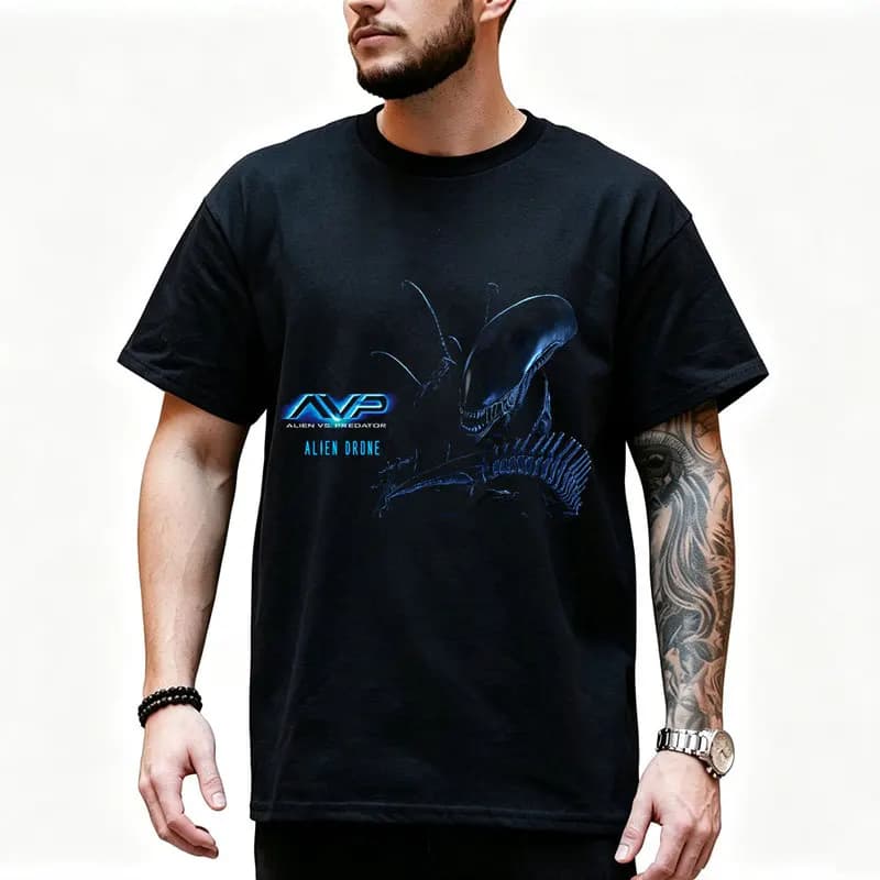 AVP Alien vs Predator Graphic T‑Shirt Xenomorph Yautja 80s Sci‑Fi Horror Movie Tee Unisex Short Sleeve Fan Gift Streetwear Tops
