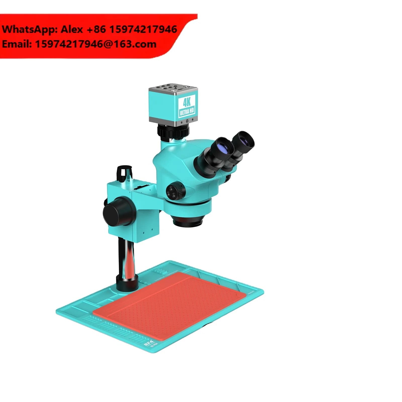 RF4 RF6565-PO4-4K 6.5-65X 4K Trinocular Microscope With Zoom Lens Stereo For Mobile Phone Motherboard Magnification Repair Tool