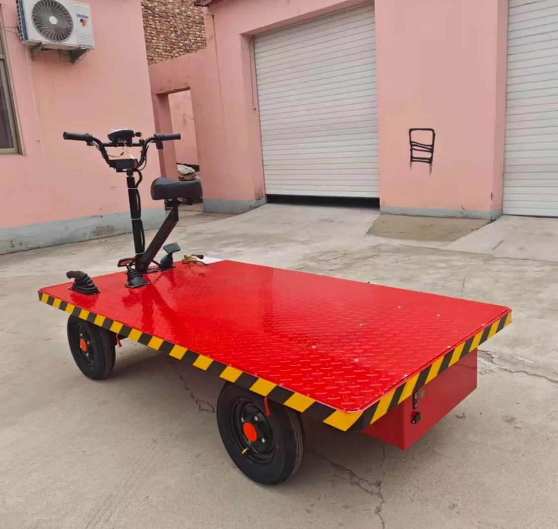 &* For Mobile Mini Cargo Trolley Trailer Four-wheel Electric Platform Trolley Can Reverse Ride Transport Vehicle