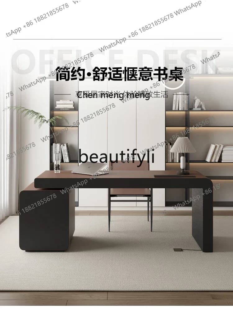 2003Italian minimalist desk light luxury modern living room home, high-end desk, writing desk