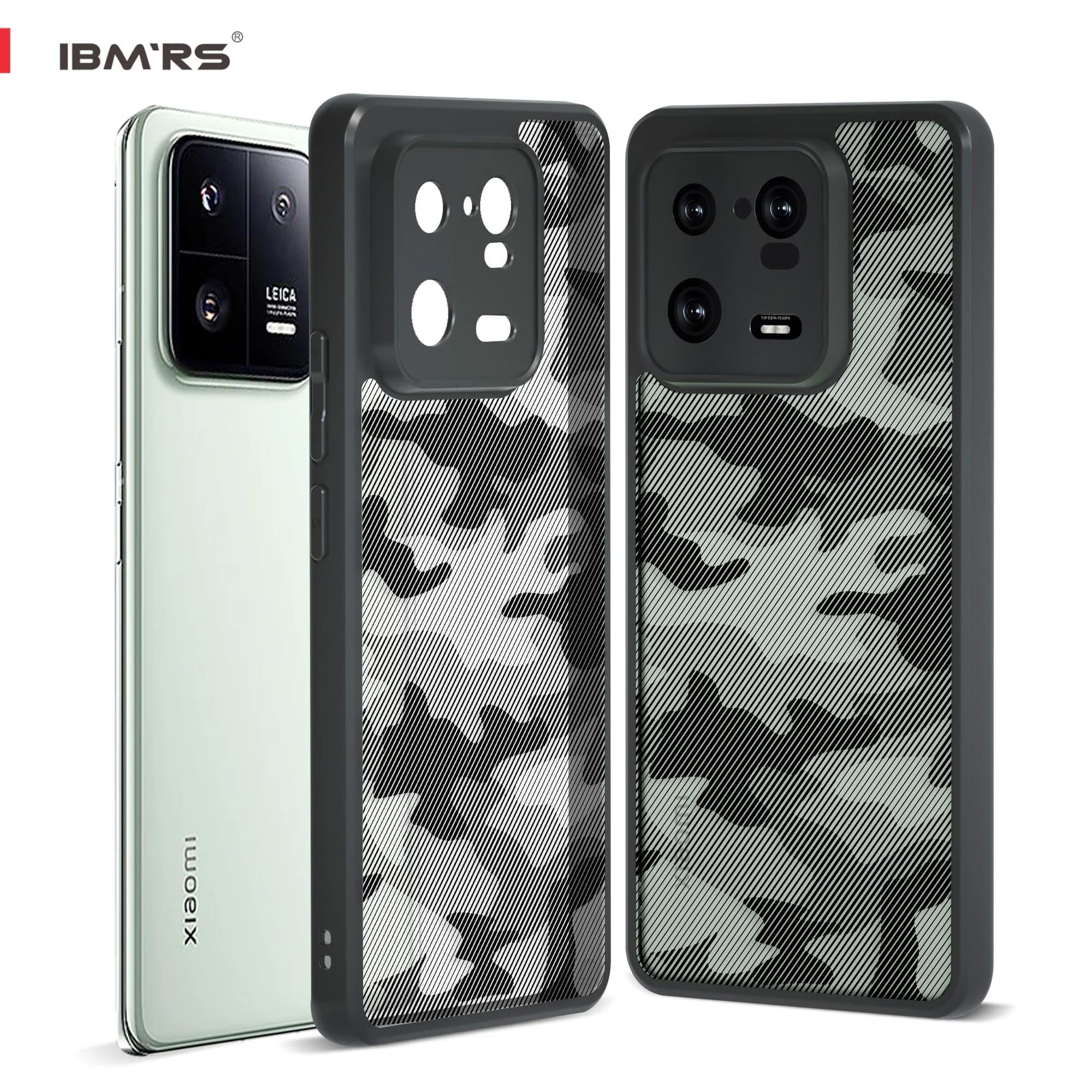 For Xiaomi 13 Pro 5G Case Camouflage Print, IBMRS PC Back + TPU Bumper Dual Layer Anti-Drop Rugged Cover
