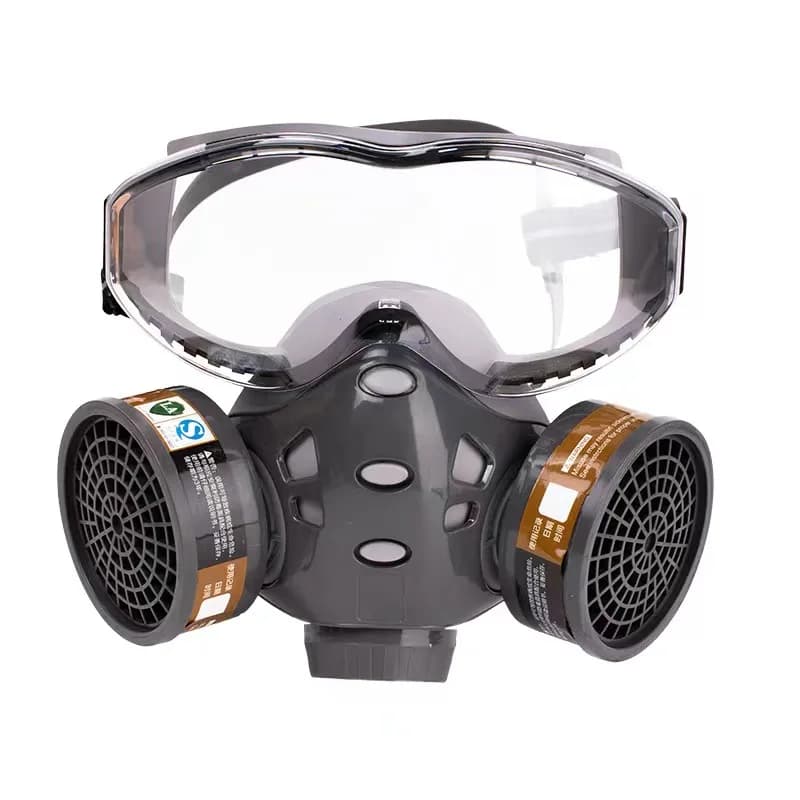 8201 Face Mask Silicone Half Respiratory Mask with Safety Goggles Paint Spray Industrial Safety Work Protective