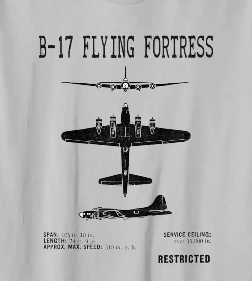 Warplane Vintage Airplane B-17 Bomber T-Shirt. Summer Cotton Short Sleeve O-Neck Mens T Shirt New S-3XL