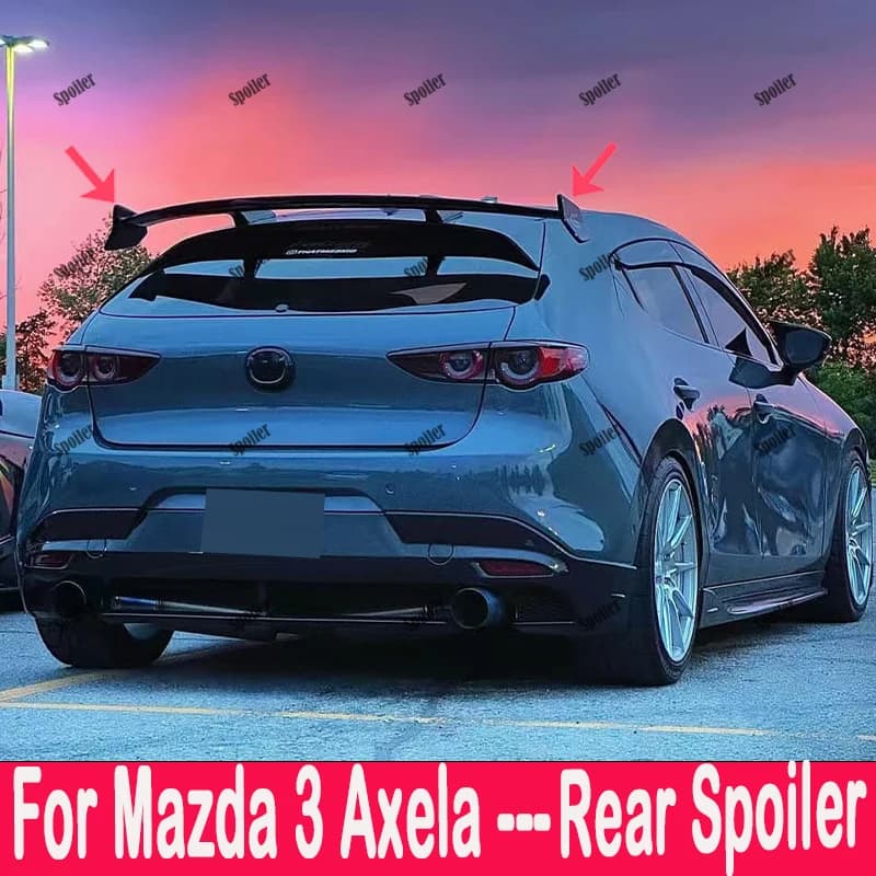 For 2014-2019 Mazda 3 Axela Hatchback KS Style Roof Spoiler Car Rear Roof Diffuser Tail Wing Body Kit Modification Accessories