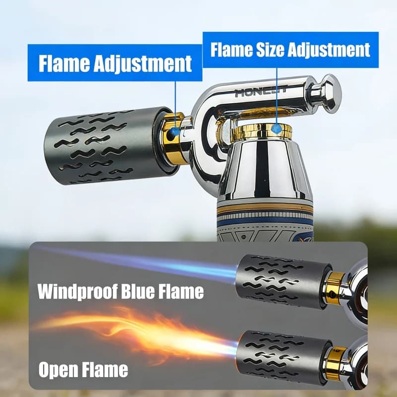 Zinc Alloy Windproof Lighter Dual Mode Blue Flame Luxury Large Capacity Metal Propane Lighter Refillable Polished Cooling Functi