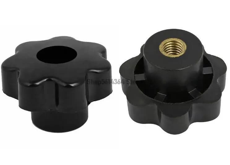 M4 M5 M6 M8 M10 Female Thread Black Plastic Star Shaped Head Clamping Nuts Knob