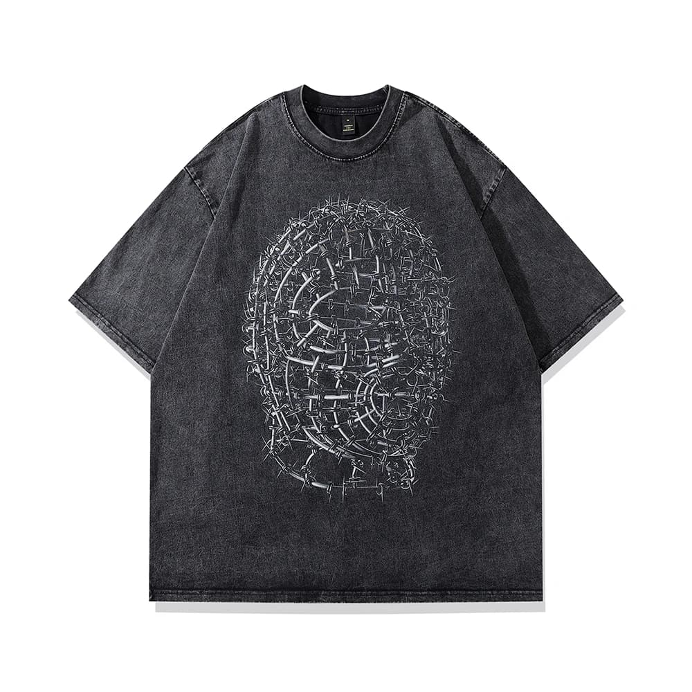 Gothic Vintage Grunge Clothes Men Oversized Y2k T Shirts Harajuku Anime Print Short Sleeve Cotton Tops Streetwear Male T-shirts