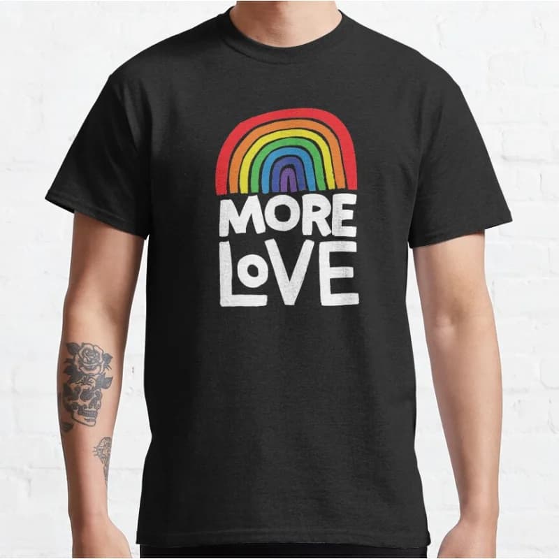 Love is Love lgbtq pride month gift clothing Short-sleeve crewneck T-shirt for men large size Adult Tops S-6xl
