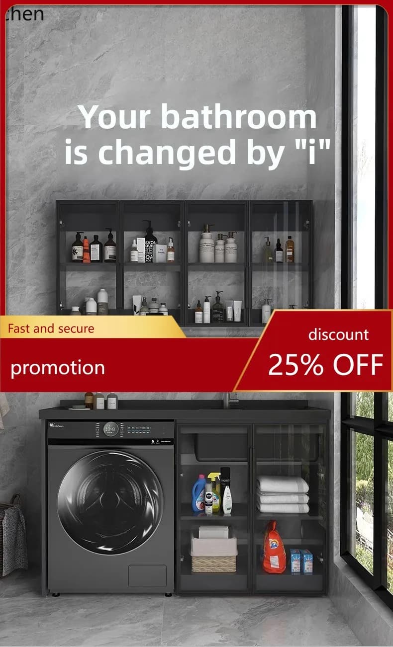 HT laundry cabinet integrated balcony washing machine significant other sink washboard overall combination