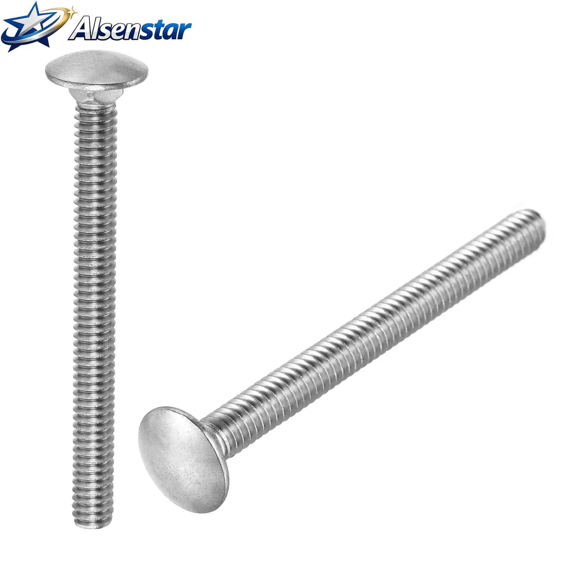 10pcs 1/4-20x2-3/4" Carriage Bolt Round Head Square Neck 304 Stainless Steel