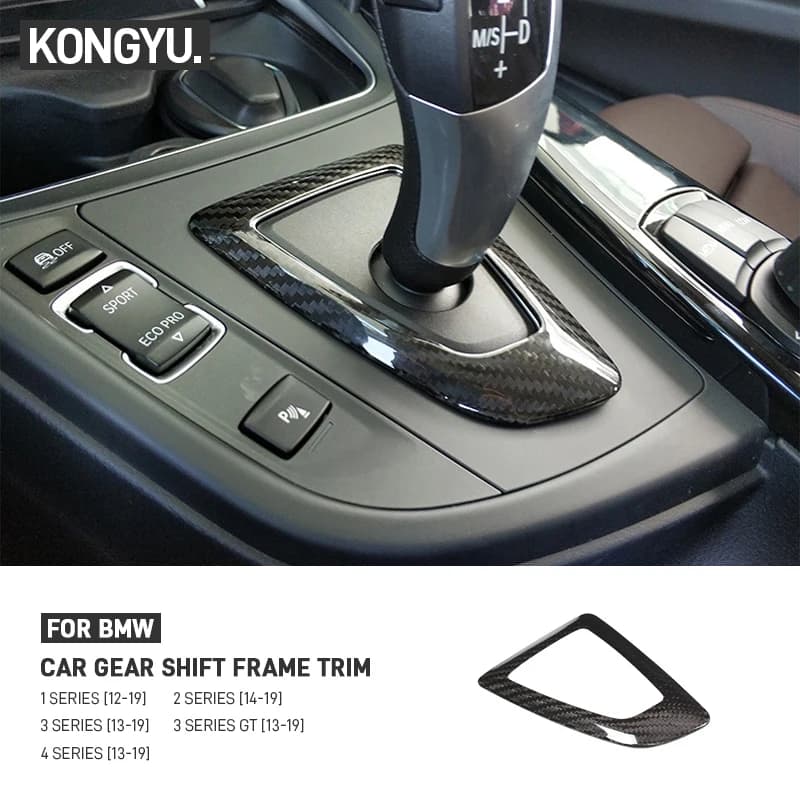 Car Shift Frame Gear Knob Cover Head Trim Carbon Fiber For BMW 1 2 3 4 Series F20 F21 F22 F23 F30 F31 3GT F34 F35 F32 F33 F36