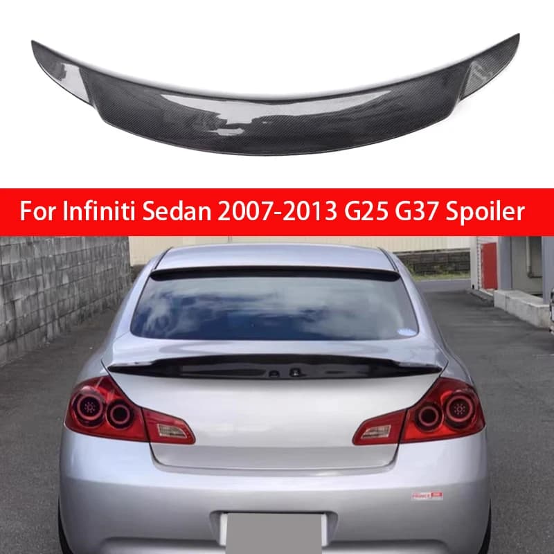 For Infiniti  G37 G25 4 Door Sedan G37 Coupe 2 Door Carbon Fiber Rear Trunk Boot Lip Spoiler Wing Car Rear Spoiler Wing