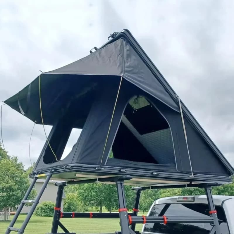 Hard Shell Roof Top Tent Triangle Shape 2-3 Person Oxford Fabric Quick Setup