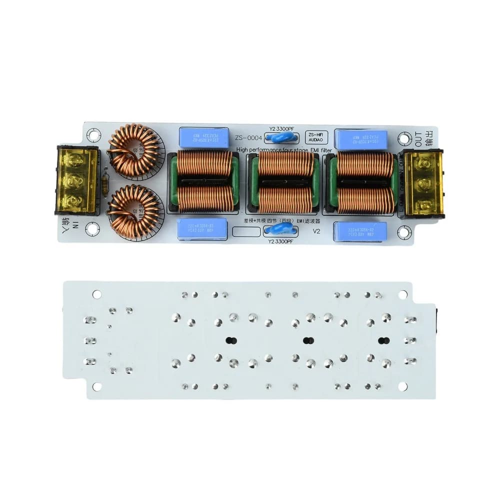 4-Stage Single Phase AC EMI EMC Filter 110-250V 10A Electromagnetic Interference Suppressor Audio Amplifier Power Module