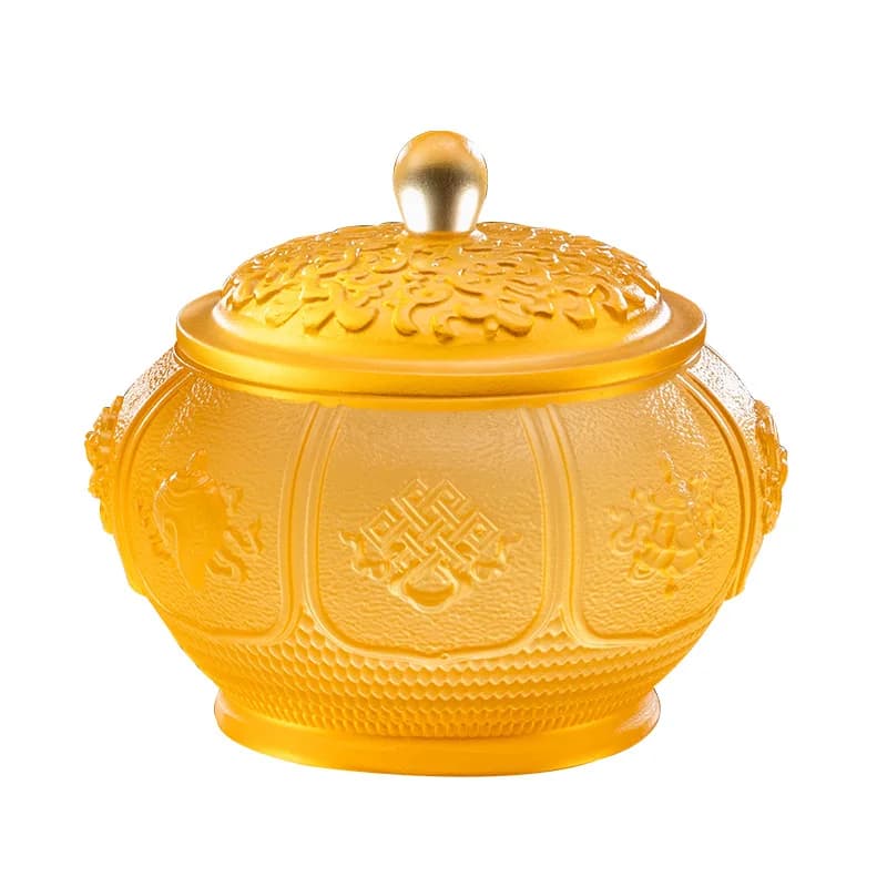 Buddhist Hall Ancient Glazed Eight Auspicious Buddha Water Cup