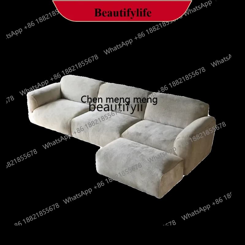 z183  Italian minimalist cream wind snow Neil Grand fabric sofa living room new small apartment straight row