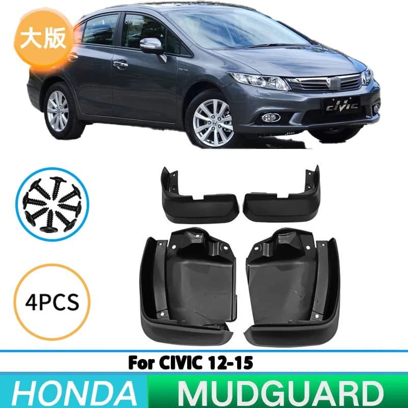 For Honda 2012-2015 Civic Large Car Tire Fender Splash Guard Front and Rear Wheel Fender Auto Parts