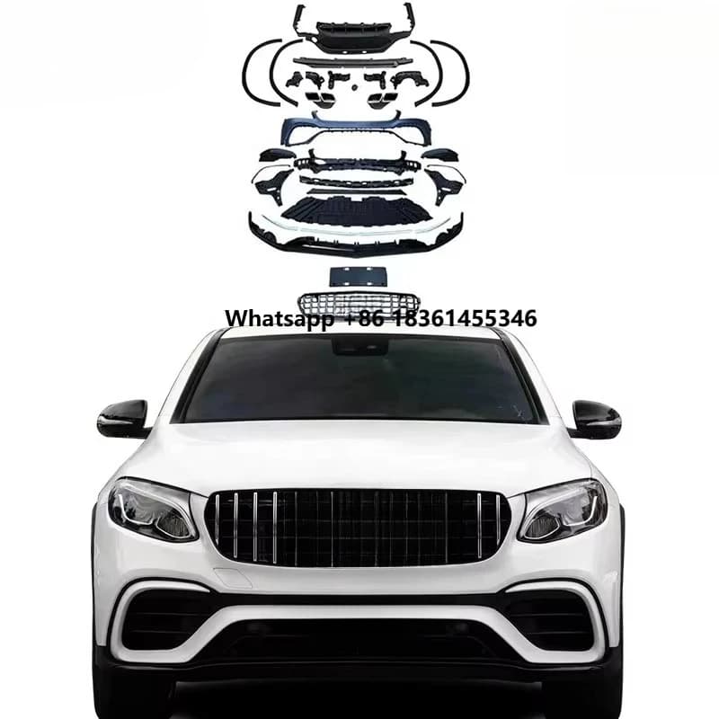 Style Rear Bumper, Grill, Inner & Lip Pipe Car Bumpers Kit forCoupe C253 (GLC300/Facelift) - 63