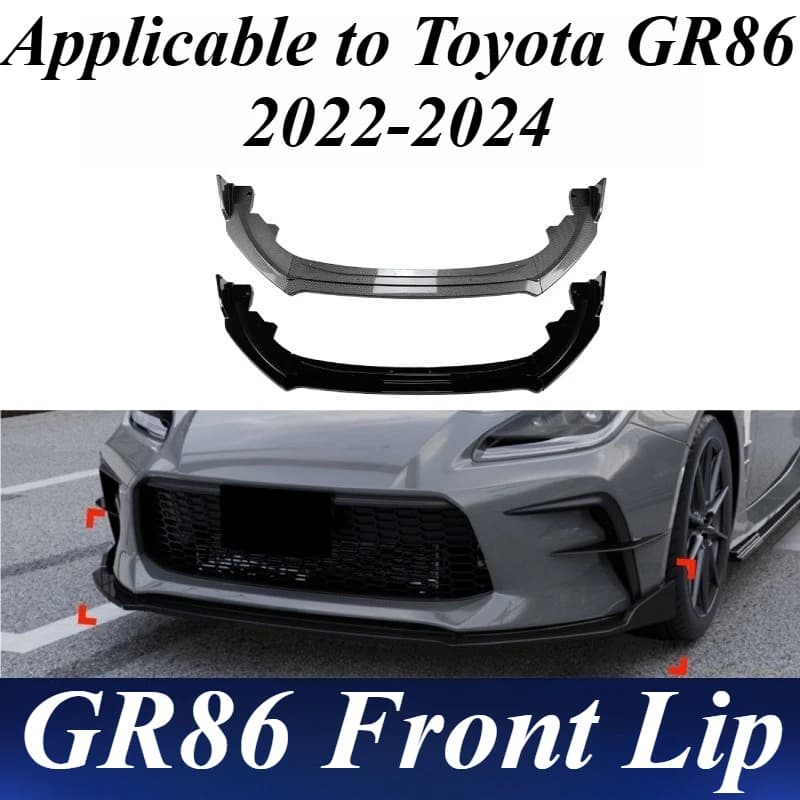 For Toyota Subaru GR86 2022-2024 Front Bumper Lip Spoiler Splitter ABS Plastic Lower Chin Diffuser Body Kit Car Styling Exterior