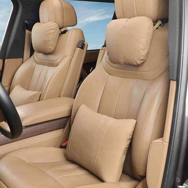 Leather Car Headrest Neck Pillow Lumbar Support For Land Rover Range Rover Sport Executive Edition 2023 2024 2025 2026