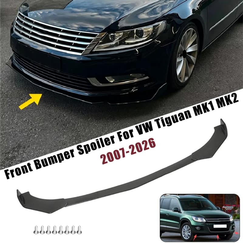 Sport Front Bumper Splitter Spoiler Lip For VW Tiguan MK1 MK2 2007-2026 5Pcs Adjustable Sectional Car Exterior Tuning Body Kit