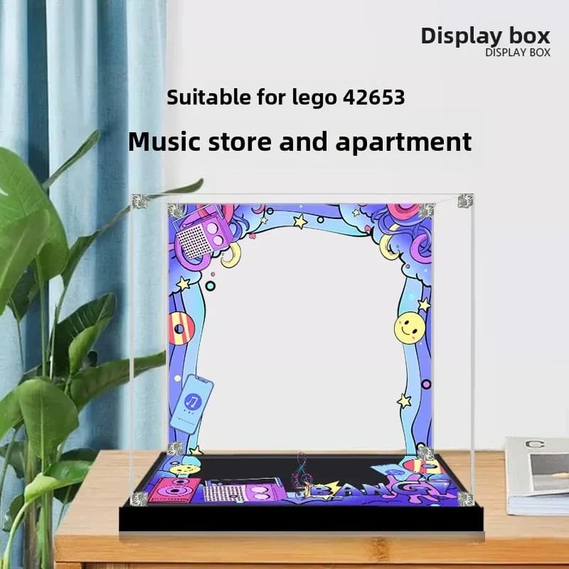 High-definition transparent building block storage box, acrylic display case suitable for LEGO 42653 Music Store and Apartment
