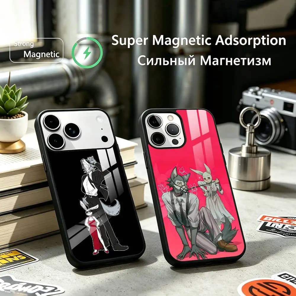 B-BEASTAR Couple Style Anime Phone Case For iPhone17,16,15,14,13,12 Plus,Pro Compatible with magnetic wireless charging