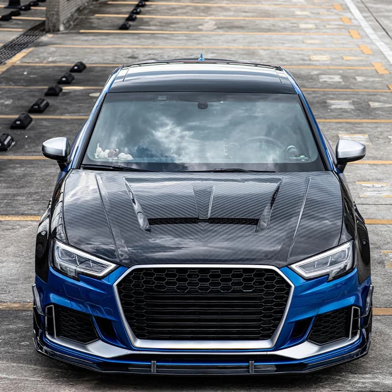 Auto Parts Lightweight Carbon Fiber Front Hood Exterior Replacement Tuning Sport for A3 S3 RS3