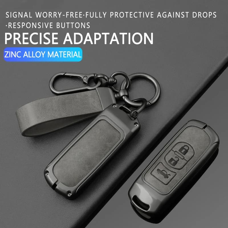 Zinc Alloy Leather Key Case Cover For Mazda 2 3 5 6 BL BM GJ Atenza Axela Demio CX-3 CX-5 CX-9 Protection Keychain Accessories