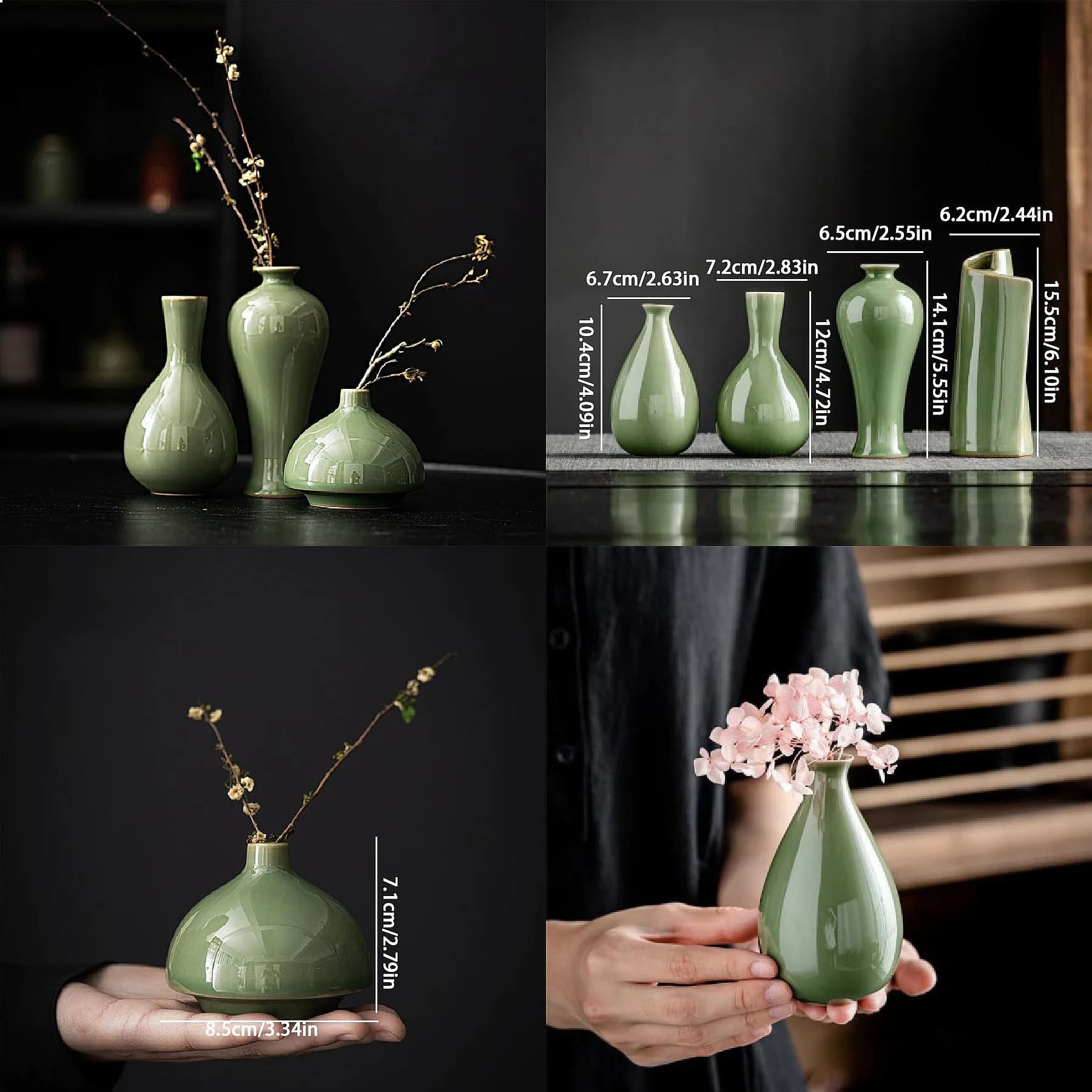 Vase ornaments, dried flower utensils, ceramic decorations, dining tables, simple and fresh home decor, small vase decorations