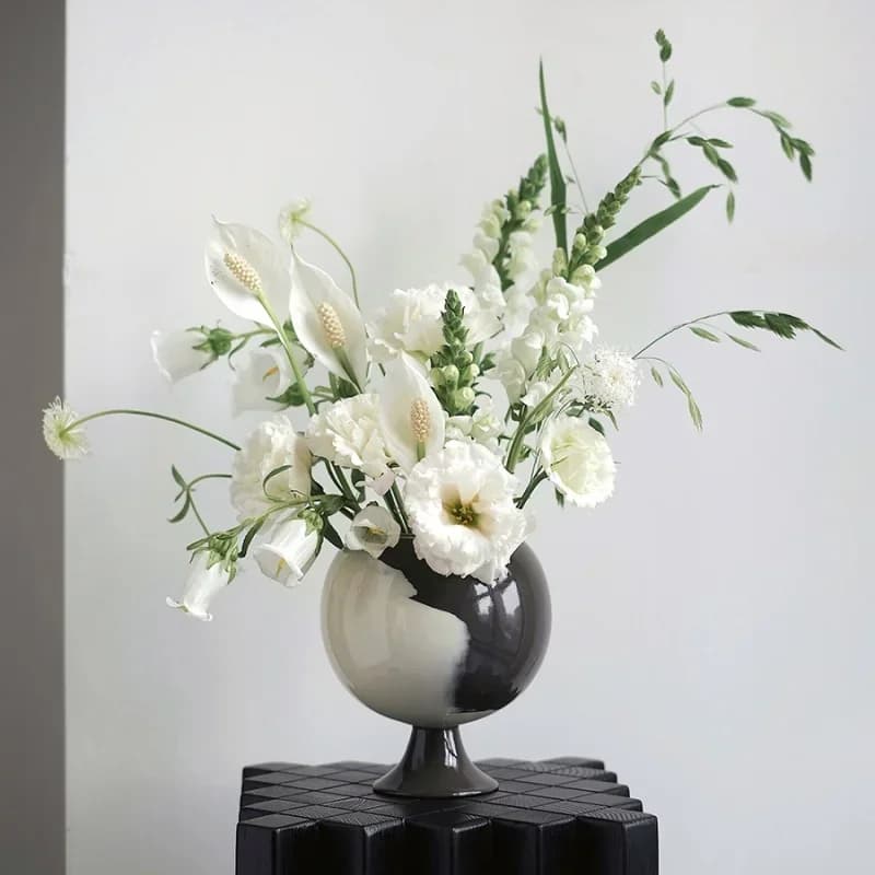 Ceramic Vase Irregular Grain Spherical Flower Vase Floral Arrangement Accessories Hydroponics Home Decoration Accessories