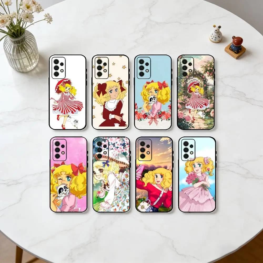 C-Candy Candy Retro Anime  Phone Case Black Silicone Soft For Samsung S25,S24,S21,S22,S23,S30,Ultra,S20,Plus,Fe,Lite