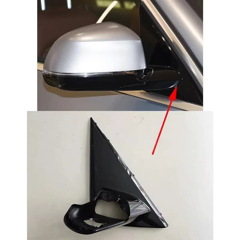Black Front Window Triangle Trim Plate Mirror Garnish Cover Panel Base Holder for BMW X5 G05 2018 2019 2020 2021 2022 2023 2024