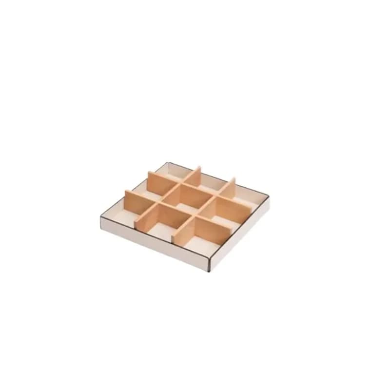 Modern light luxury creative Jiugongge storage tray hotel decoration tray ornament