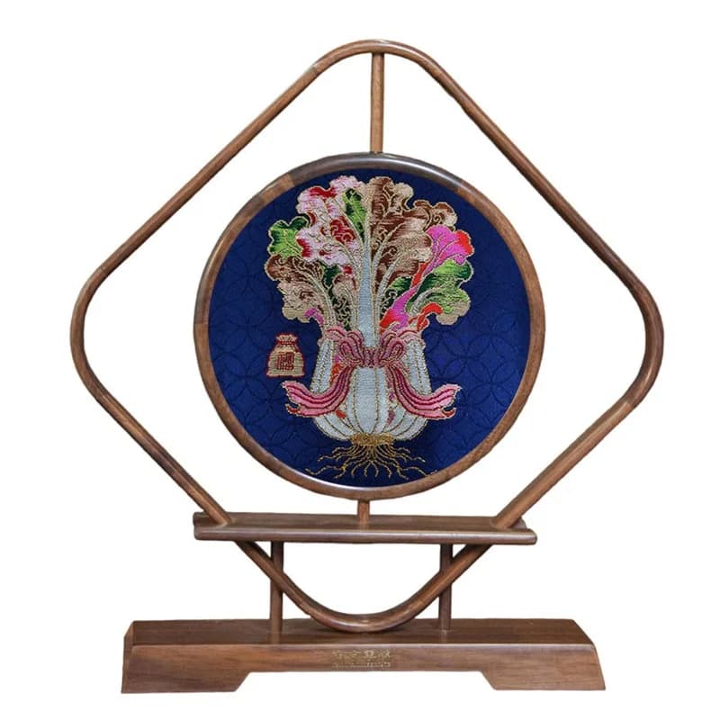 Ornament Chinese walnut cloud brocade screen Baicai Nafu desktop ornament Nanjing characteristics