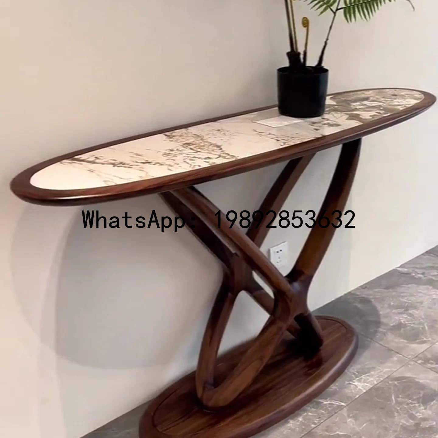 A1 New Chinese Style Entryway Table Rock Board Wall-Mounted Simple Luxury Entryway Cabinet Hall Solid Wood End View Table