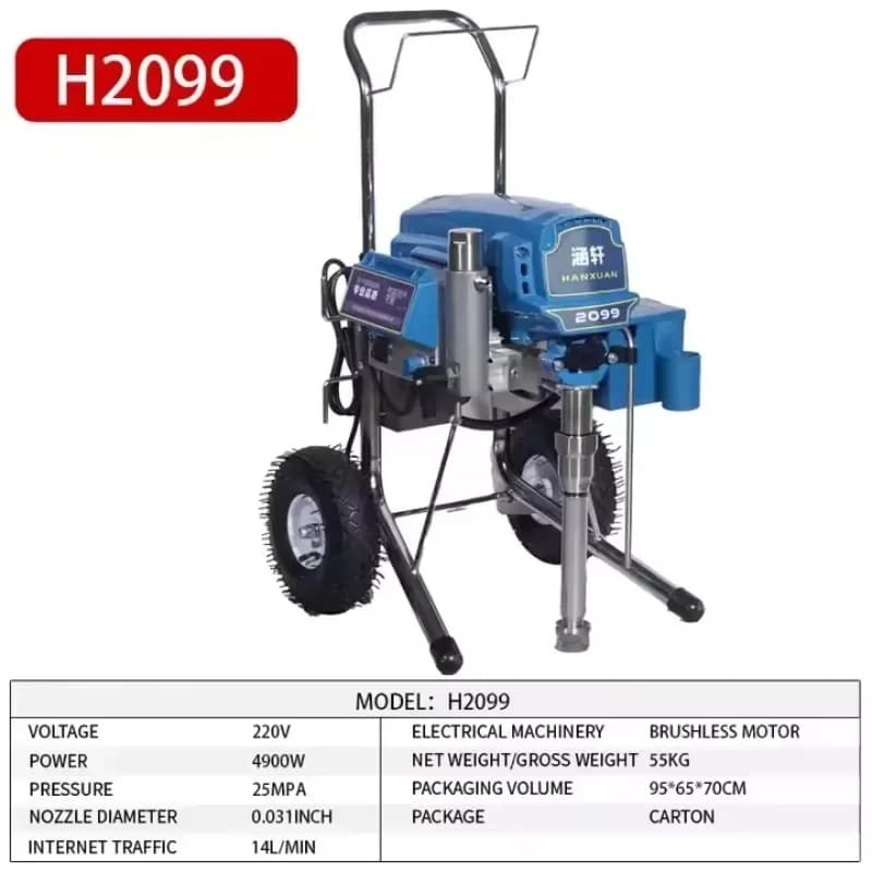 【HOT】Professional 220V Electric Airless Spray High-Voltage Brushless Motor DIY Grade High-Power Pump Latex Paint Coating